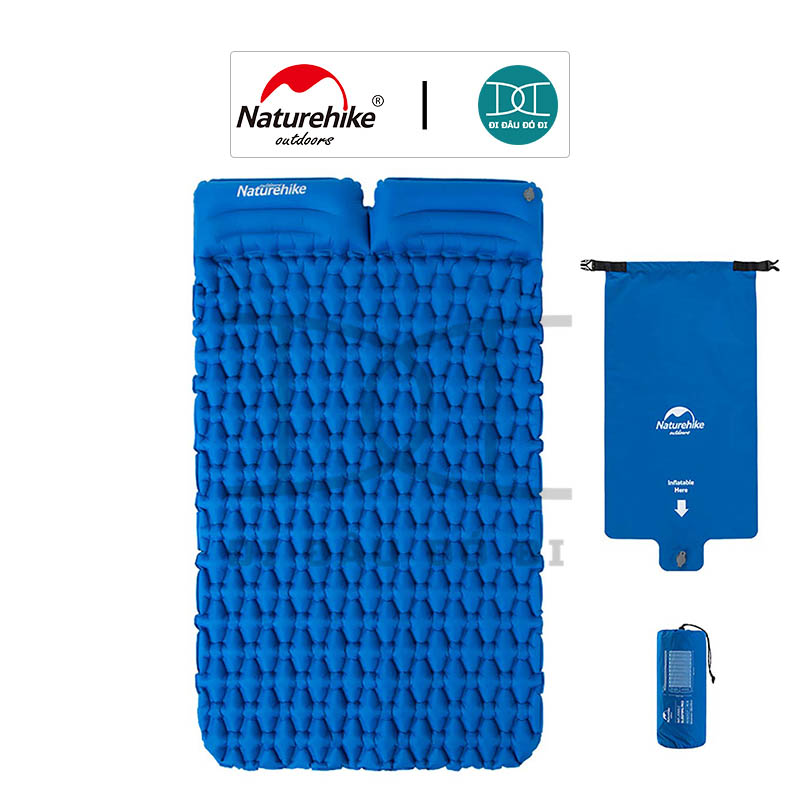 Nệm hơi cắm trại 2 người kèm gối siêu nhẹ NatureHike NH19Z013-P