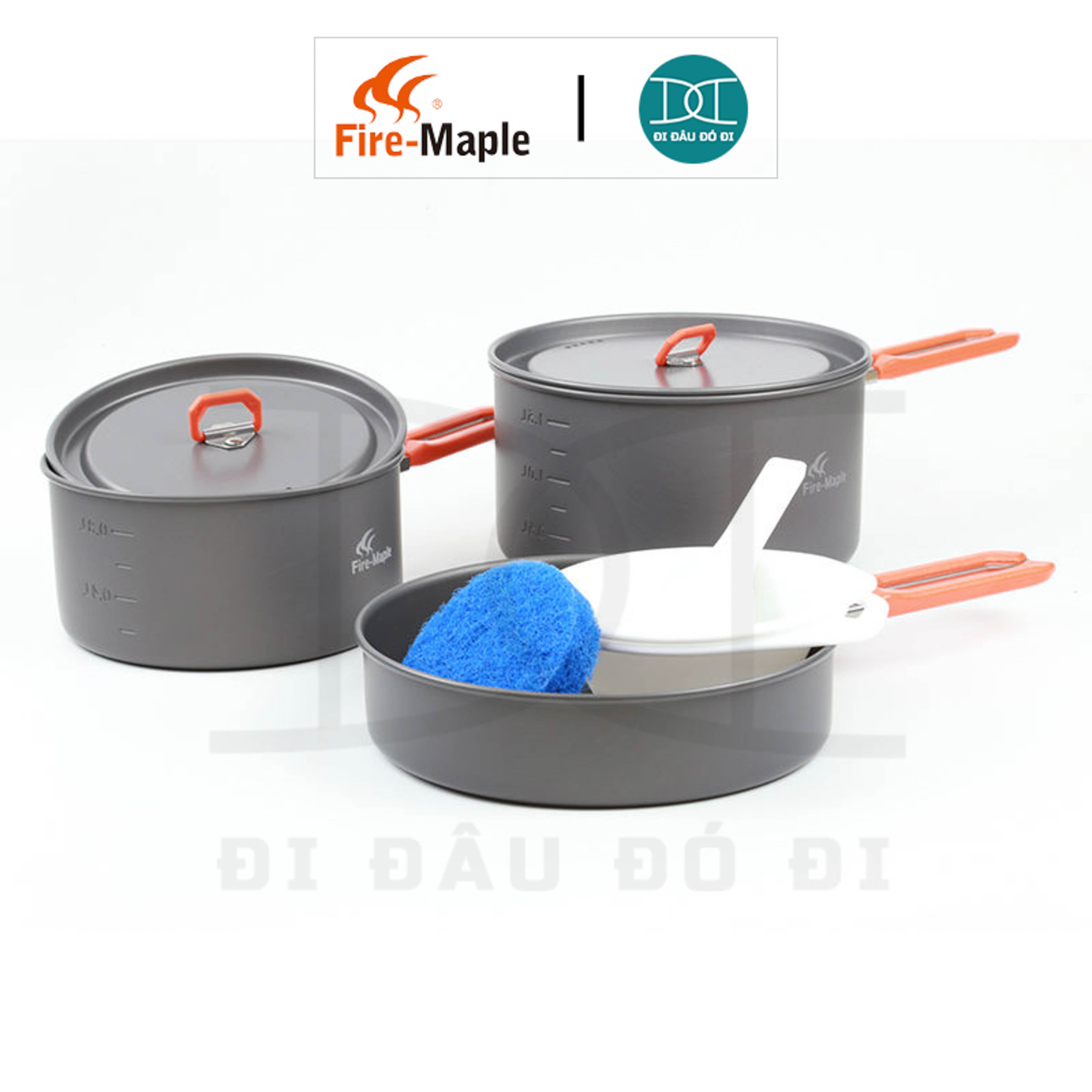 Combo nồi chảo nấu ăn 3 trong 1 Fire Maple FEAST 3 thích hợp cắm trại dã ngoại