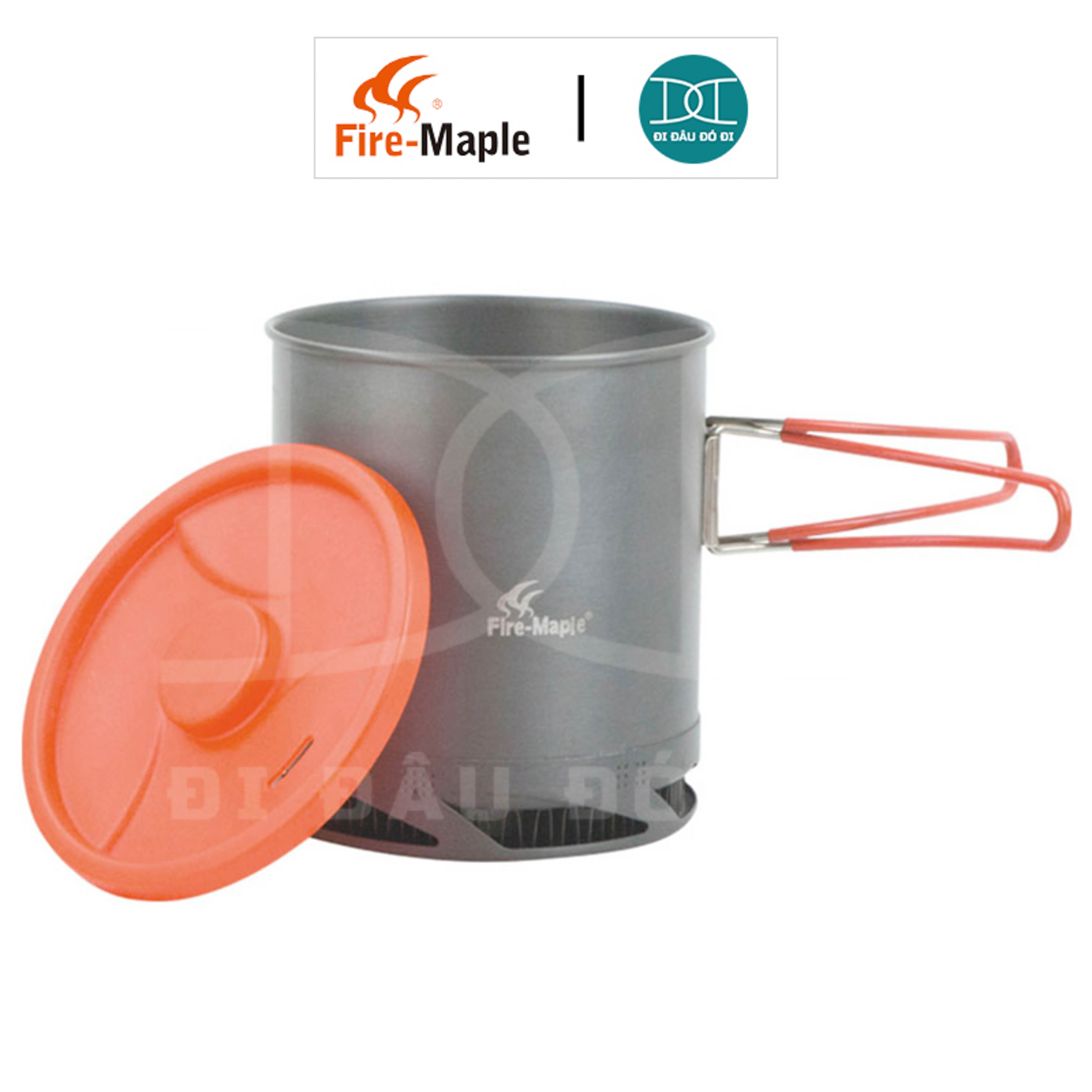 Nồi siêu tốc cắm trại 1L Fire Maple FMC-XK6 có tay cầm, trọng lượng siêu nhẹ thích hợp leo núi