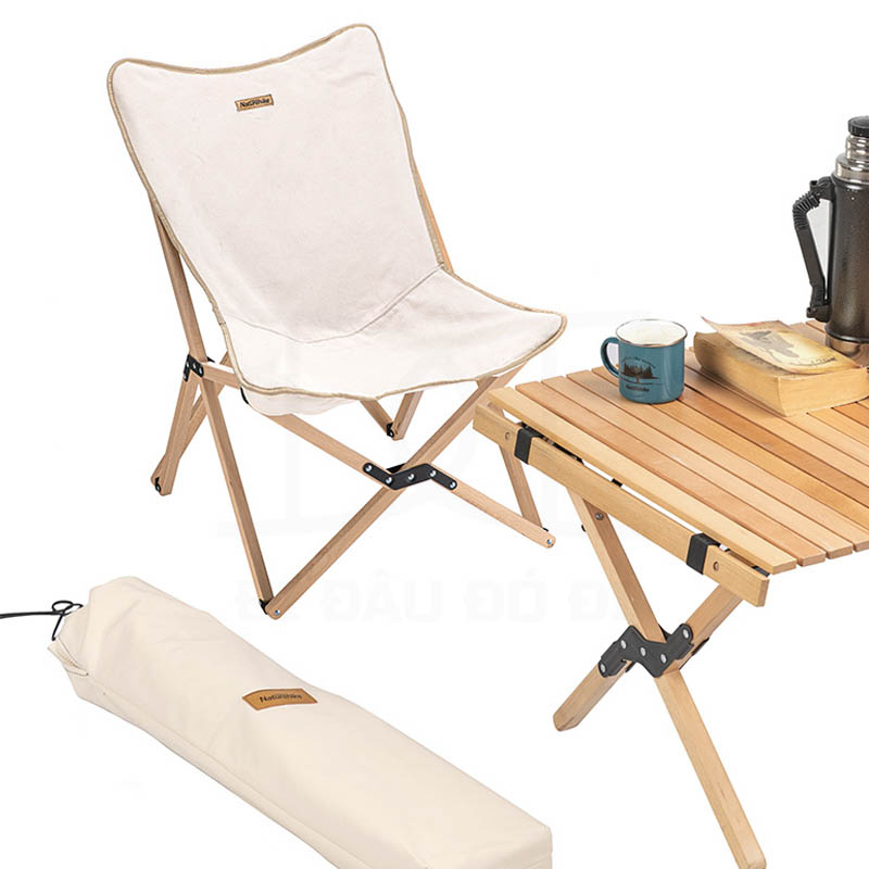 Ghế cắm trại khung gỗ xếp gọn Naturehike NH19JJ008 Dành Cho Dã Ngoại Du Lịch