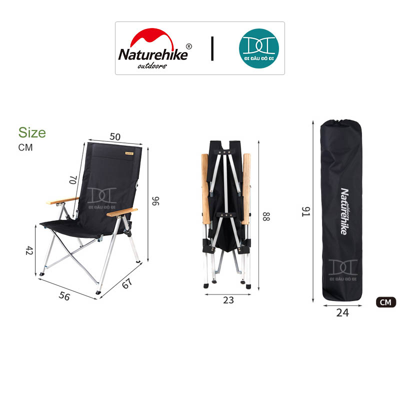 Ghế xếp dã ngoại điều chỉnh độ ngả lưng NatureHike NH17T003-Y