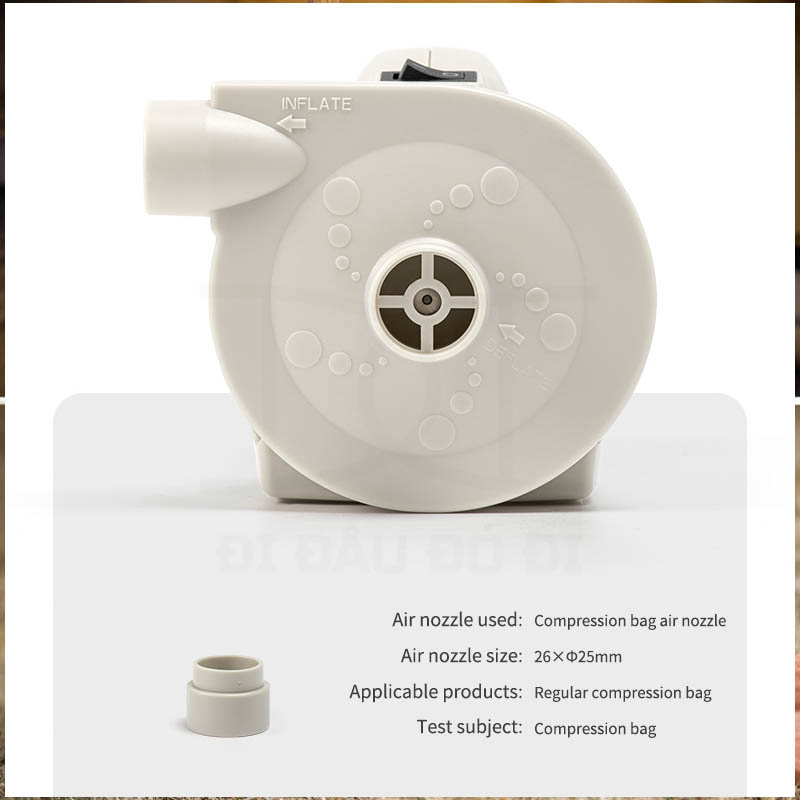 Máy bơm nệm hơi NatureHike NH20ZM013 đủ đầu kết nối, có thể hút hơi 