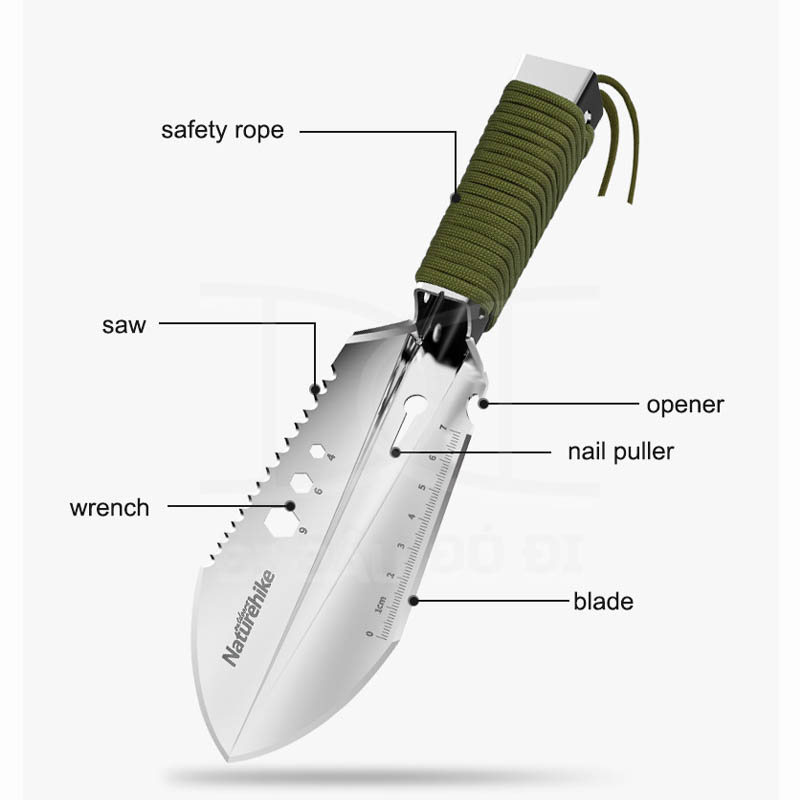 Xẻng cầm tay đa năng chất liệu thép không gỉ NatureHike NH20GJ001 