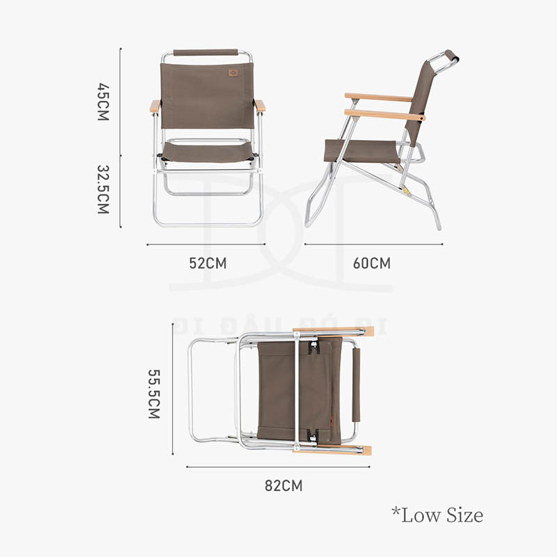 Ghế gấp cắm trại hợp kim nhôm Louvre NatureHike NH20JJ024 